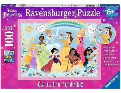 undefined, Ravensburger Kinderpuzzle 13326 - Stark, schön und unglaublich mutig - 100 Teile XXL Disney Prinzessinnen Glitterpuzzle für Kinder ab 6 Jahren, Ravensburger Kinderpuzzle 13326 - Stark schön und unglaublich mutig - 100 Teile XXL Disney Prinzessinnen Glitterpuzzle für Kinder ab 6 Jahren