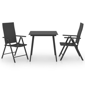 vidaXL, vidaXL 3-tlg. Garten-Essgruppe Schwarz