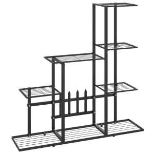 vidaXL, vidaXL Blumenständer 94,5x25x88 cm Schwarz Metall