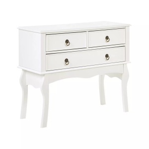 Beliani, Konsolentisch aus MDF-Platte Retro LAMAR Konsolentisch aus MDF-Platte Retro LAMAR, Beliani - Konsolentisch aus MDF-Platte Retro LAMAR, One Size, Weiss Bunt