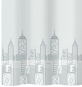 Diaqua, diaqua Duschvorhang Skyline, Diaqua - Duschvorhang PEVA Skyline, 180x200 cm, Multicolor
