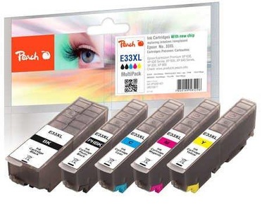 Peach, Peach Spar Pack Tintenpatronen XL kompatibel zu Epson No. 33XL, T3357, Peach Tintenset Epson T3357 C, M, Y, 2x BK