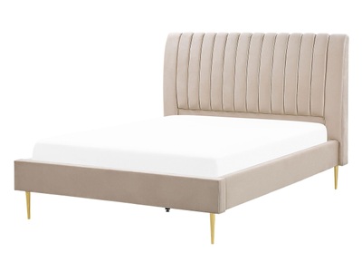 Beliani, Bett mit Lattenrost aus Samtstoff Modern MARVILLE Bett mit Lattenrost aus Samtstoff Modern MARVILLE