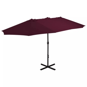 Diverse Hardware, Sonnenschirm mit Aluminium-Mast 460 x 270 cm Bordeauxrot, vidaXL Sonnenschirm mit Aluminium-Mast 460x270 cm Bordeauxrot