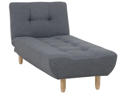 Beliani, Beliani Chaiselongue dunkelgrau verstellbar ALSTEN, Beliani - Chaiselongue aus Polyester Retro ALSTEN, One Size, Spacegrau