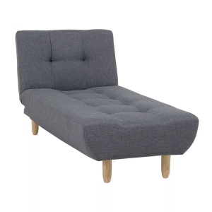 Beliani, Beliani Chaiselongue dunkelgrau verstellbar ALSTEN, Beliani - Chaiselongue aus Polyester Retro ALSTEN, One Size, Spacegrau