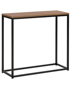 Beliani, Beliani Konsolentisch dunkler Holzfarbton/schwarz DELANO, Beliani - Konsolentisch aus MDF-Platte Modern DELANO, One Size, Braun Leder