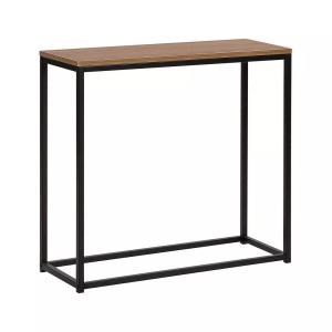 Beliani, Beliani Konsolentisch dunkler Holzfarbton/schwarz DELANO, Beliani - Konsolentisch aus MDF-Platte Modern DELANO, One Size, Braun Leder