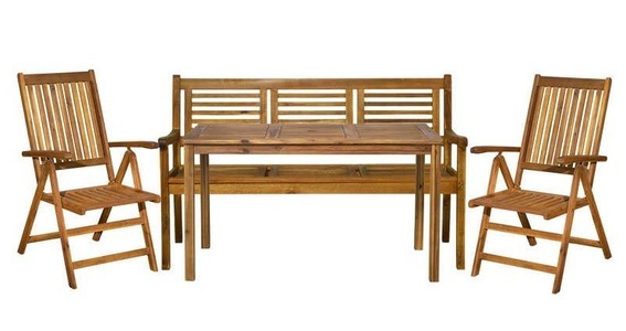 mutoni trend, Garten Sitzgruppe Akazie 135x80 (4-tlg), Garten Sitzgruppe Akazie 135x80 (4-tlg)