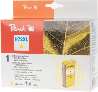 Peach, Peach Tintenpatrone gelb kompatibel zu HP No. 72, C9373A, Peach HP 72 XLY Druckerpatrone XL ye ersetzt HP No. 72XL Y, C9373A für z.B. HP DesignJet T 1100 24 Inch, HP DesignJet T 1100 44 Inch, HP DesignJet T 610