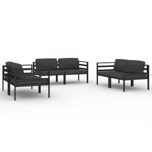 vidaXL, vidaXL 6-tlg. Garten-Lounge-Set mit Kissen Aluminium Anthrazit
