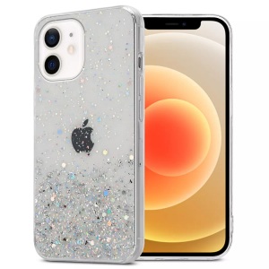 Cadorabo, Hülle für Apple iPhone 12 MINI TPU Silikon mit funkelnden Glitter, Cadorabo - Hülle für Apple iPhone 12 MINI TPU Silikon mit funkelnden Glitter, Transparent