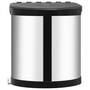 vidaXL, vidaXL Küchen-Einbau-Mülleimer Edelstahl 12 L, vidaXL Küchen-Einbau-Mülleimer Edelstahl 12 L