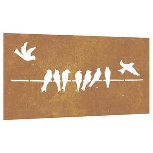 vidaXL, vidaXL Garten-Wanddeko 105x55 cm Cortenstahl Vogel-Design, 