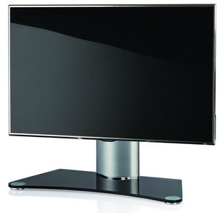 VCM, Universal TV VESA Standfuß Aufsatz Erhöhung Alu Fernseh Ständer Glas WindoxaMini Universal TV VESA Standfuß Aufsatz Erhöhung Alu Fernseh Ständer Glas WindoxaMini, MID.YOU Tv-rack in schwarz/silberfarbe , 'Windoxa Mini' _ Schwarz, Silberfarben , Metall, Glas , 70x52x30 cm , lackiert , schwenkbar , 000657001201