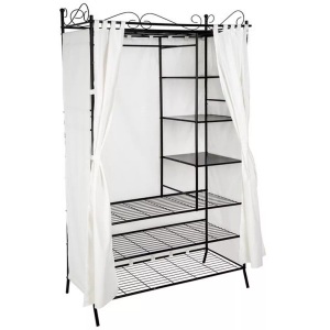 TecTake, Metall-Garderobenschrank mit Vorhang 112x207x57cm Metall-Garderobenschrank mit Vorhang 112x207x57cm, Tectake - Metall-Garderobenschrank mit Vorhang 112x207x57cm, 207CM, Schwarz