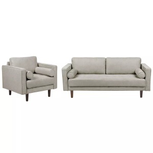 Beliani, Beliani - Wohnzimmer Set aus Polyester Retro NURMO, One Size, Taupe, Beliani - Wohnzimmer Set aus Polyester Retro NURMO, One Size, Taupe