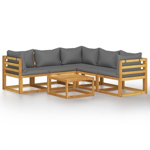vidaXL, vidaXL 6-tlg. Garten-Lounge-Set mit Auflagen Massivholz Akazie, vidaXL 6-tlg. Garten-Lounge-Set mit Auflagen Massivholz Akazie