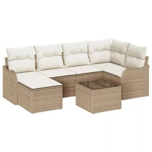 vidaXL, VidaXL - Sofa für draußen poly-rattan, One Size, Beige, VidaXL - Sofa für draußen poly-rattan, One Size, Beige
