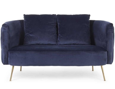 Bizzotto, Bizzotto - 2-Sitzer Sofa Tenbury - Dunkelblau, Sofa Tenbury 2-Sitzer blau
