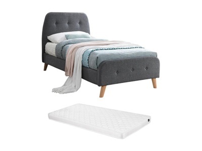 Vente-unique, Polsterbett ROMEO Stoff + Matratze Polsterbett ROMEO Stoff + Matratze, 