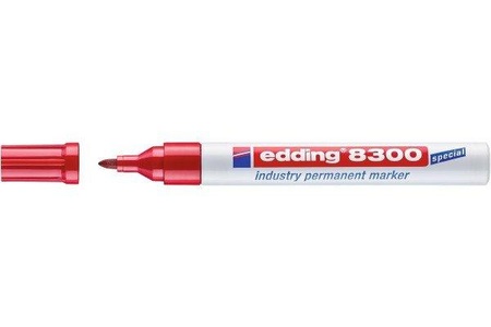 edding, Edding Permanentmarker edding 8300 industry permanent marker Rot wasserfest: Ja 4-8300002, Edding 8300, Permanent Marker, 1,5-3mm, rot, 4-8300002