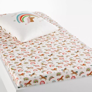 LA REDOUTE INTERIEURS, Fixleintuch aus Bio-Baumwolle Licorne, Fixleintuch aus Bio-Baumwolle Licorne