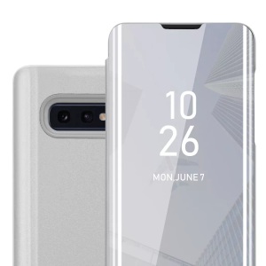 Cadorabo, Hülle für Samsung Galaxy S10e in ACHAT SILBER - Clear View Spiegel Schutzhülle mit Standfunktion 360 Grad Schutz, Cadorabo - Hülle für Samsung Galaxy S10e in ACHAT SILBER Clear View Spiegel Schutzhülle mit Standfunktion 360 Grad Schutz
