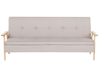 Beliani, Schlafcouch aus Polyester Retro TJORN Schlafcouch aus Polyester Retro TJORN, Beliani - Schlafsofa aus Polyester Retro TJORN, One Size, Perle