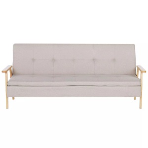 Beliani, Schlafcouch aus Polyester Retro TJORN Schlafcouch aus Polyester Retro TJORN, Beliani - Schlafsofa aus Polyester Retro TJORN, One Size, Perle
