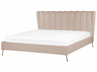 Beliani, Bett mit Lattenrost aus Samtstoff Modern MIRIBEL Bett mit Lattenrost aus Samtstoff Modern MIRIBEL
