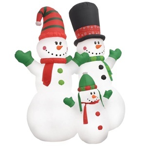 vidaXL, vidaXL Aufblasbare Schneemann-Familie mit LEDs 240 cm, 
