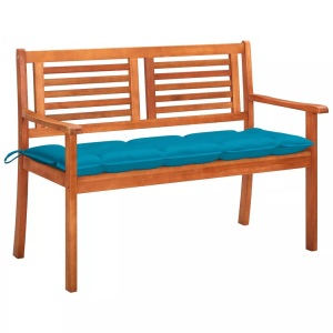 vidaXL, vidaXL 2-Sitzer-Gartenbank mit Auflage 120 cm Massivholz Eukalyptus