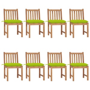 vidaXL, vidaXL Gartenstühle 8 Stk. mit Kissen Massivholz Teak, vidaXL Gartenstühle 8 Stk. mit Kissen Massivholz Teak