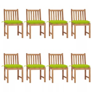 vidaXL, vidaXL Gartenstühle 8 Stk. mit Kissen Massivholz Teak, vidaXL Gartenstühle 8 Stk. mit Kissen Massivholz Teak