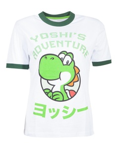 Super Mario, Super Mario Yoshi's Adventure Girl-Shirt weiß/grün, Difuzed - T-shirt Nintendo Yoshi Adventure S, für Herren, Weiss, Größe S