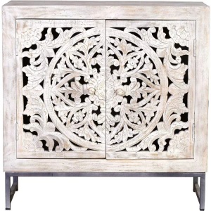 Giner y colomer, Giner Y Colomer - Sideboard - Weiss, Sideboard Mykonos Mango vintage weiss grau 80