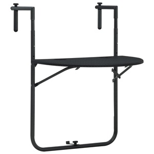 vidaXL, vidaXL Balkonhängetisch Schwarz 60x64x83,5 cm Kunststoff Rattanoptik
