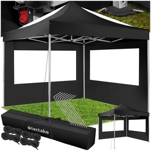 TecTake, Pavillon wasserdicht und mit UV-Schutz Pavillon wasserdicht und mit UV-Schutz, Tectake - Pavillon wasserdicht und mit UV-Schutz, 300cm, Schwarz