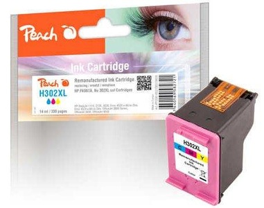 Peach, Peach Druckkopf color kompatibel zu HP No. 302XL col, F6U67A, Peach HP 302 XLc Druckkopf XL col ersetzt HP No. 302XL c, F6U67AE für z.B. HP Envy 4524 e-All-in-One, HP OfficeJet 3830, HP Envy 4520 e-All-in-One