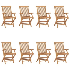 vidaXL, vidaXL Klappbare Gartenstühle 8 Stk. Massivholz Teak, vidaXL Klappbare Gartenstühle 8 Stk. Massivholz Teak