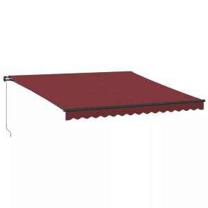 vidaXL, vidaXL Markise Manuell mit LED Weinrot 400x350 cm, vidaXL Markise Manuell mit LED Weinrot 400x350 cm