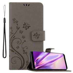 Cadorabo, Hülle für Samsung Galaxy S8 Blumen Design Magnetverschluss, Cadorabo - Hülle für Samsung Galaxy S8 Blumen Design Magnetverschluss, Grau