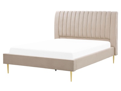 Beliani, Bett mit Lattenrost aus Samtstoff Modern MARVILLE Bett mit Lattenrost aus Samtstoff Modern MARVILLE