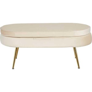 mutoni casual, Sitzpouf oval Samt beige gold, SalesFever Polsterhocker »Clam«, oval, Breite 99 cm