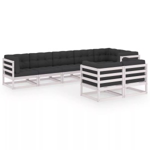 vidaXL, vidaXL 8-tlg. Garten-Lounge-Set mit Kissen Kiefer Massivholz, vidaXL 8-tlg. Garten-Lounge-Set mit Kissen Massivholz Kiefer