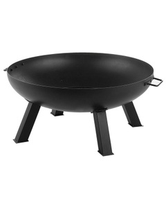 Beliani, Beliani Feuerschale schwarz Stahl rund SEMPU, Beliani - Feuerstelle aus Stahl SEMPU, One Size, Schwarz