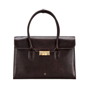 Maxwell Scott, Maxwell Scott Fabia - Leder Laptop Aktentasche in Dunkelbraun, 