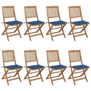 vidaXL, vidaXL Klappbare Gartenstühle 8 Stk. mit Kissen Massivholz Akazie, 