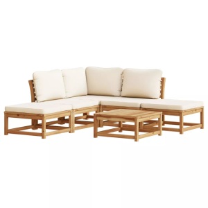 vidaXL, vidaXL 6-tlg. Garten-Lounge-Set mit Kissen Massivholz Akazie, vidaXL 6-tlg. Garten-Lounge-Set mit Kissen Massivholz Akazie